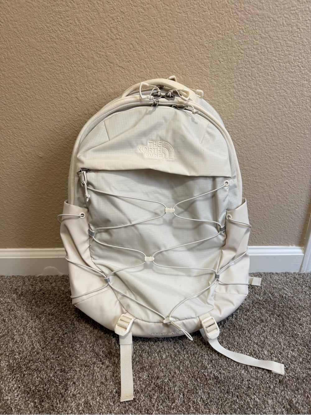 The north face borealis cream backpack